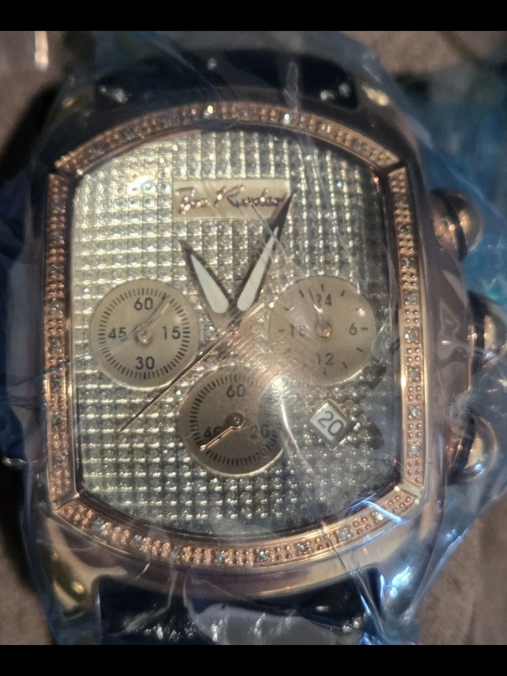 Joe Rodeo King Diamond Watch | Rare Rectangular Bubble face | Rose Gold w BOX